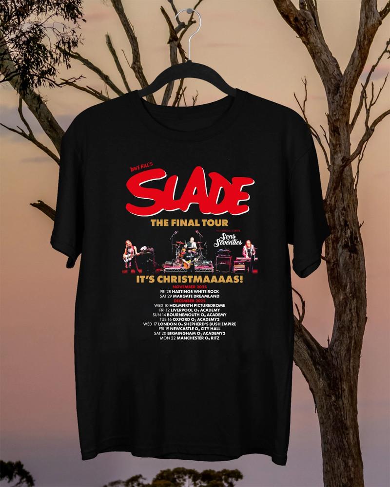 Slade band The Final Tour 2025 T Shirt Full Size S5XL Unisex T-Shirt