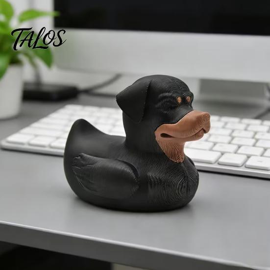 3D-печатная фигурка собаки породы ротвейлер и утки, Забавная фигурка собаки-утки, Украшение для рабочего стола, прихожей, автомобиля, Креативное украшение