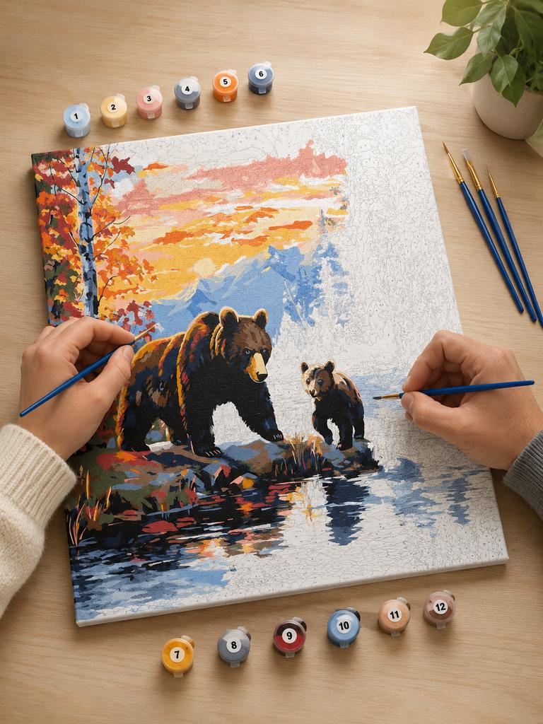 Paint By Number Pictures To Paint - Bear Family 50X40