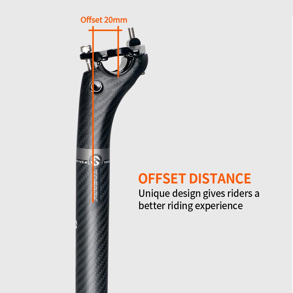 TOSEEK Bicycle Seatpost Carbon 3K Weave Matt Offset 20mm Seat Post 27.2/30.8/31.6 Mtb Telescopic Rode Bike Seatpost Dropper Post