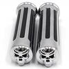 Szmsmy Universal Motorcycle Handlebar Skull 25mm Grips, Chrome,