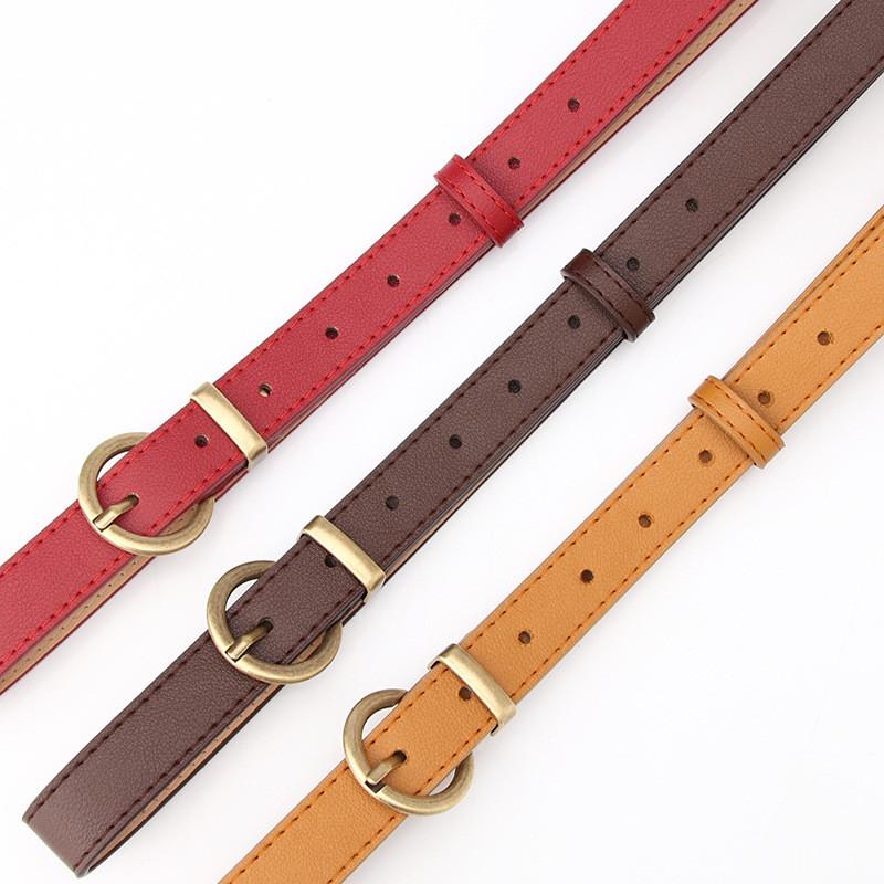 Womens Simple Pu Leather Belt With Alloy Buckle For Fashionable Office And Casual Looks