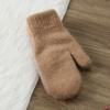 1 пара женских варежек, двухслойные, милые, эластичные, мягкие, утолщенные, холодостойкие, однотонные, осенне-зимние, перчатки для девочек для катания