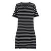 Spring/Summer Knitted A-line Dress: Breathable Striped Cutout Design for Everyday Wear