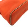 Pristine HERMES Bored pouch MM H logo embroidered leather canvas cosmetic pouch Orange Used