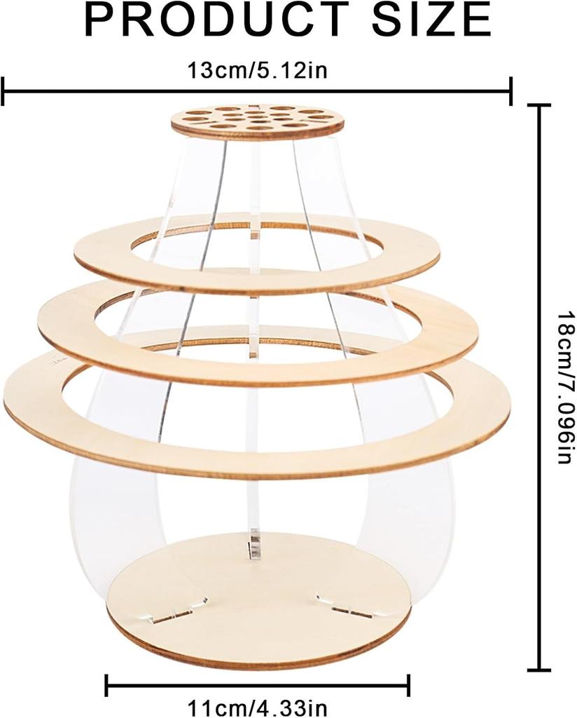 1pcs Wooden Puzzle Flower Vase Handmade Home Decor for Living Room Kitchen Bedroom Natural Wood Craft Decorative Gift