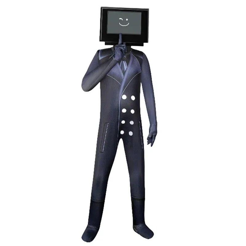 Skibidi Туалетный Костюм Игра Косплей Динамик Человек ТВ Человек Боди Комбинезон Маска Косплей Костюмы на Хэллоуин для Мужчин Детей