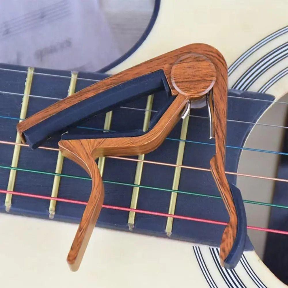 Stable Rubber Padded Guitar Capo Aluminum Zinc Zinc Alloy Violin Tune Change Clamp Guitar Pick Holder Banjo