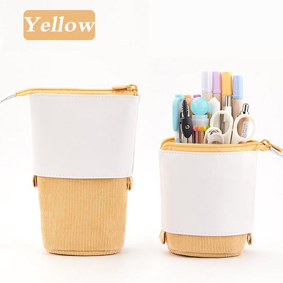 Портативная ручка-карандаш телескопический держатель большой емкости канцелярские принадлежности школьный пенал на молнии телескопическая вельветовая сумка для ручек из искусственной кожи косметичка