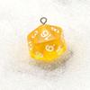 20-Sided Acrylic Dice Keychain - Transparent Solid Color Jewelry Charm