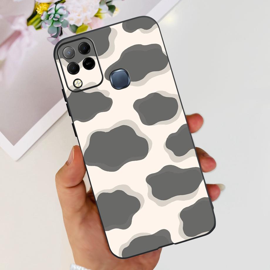 For Infinix Hot 11 G37 4G Case Cover Soft TPU Black Silicone Funda for Infinix Hot11 G37 Infinix X689F Fashion Pattern Bumper