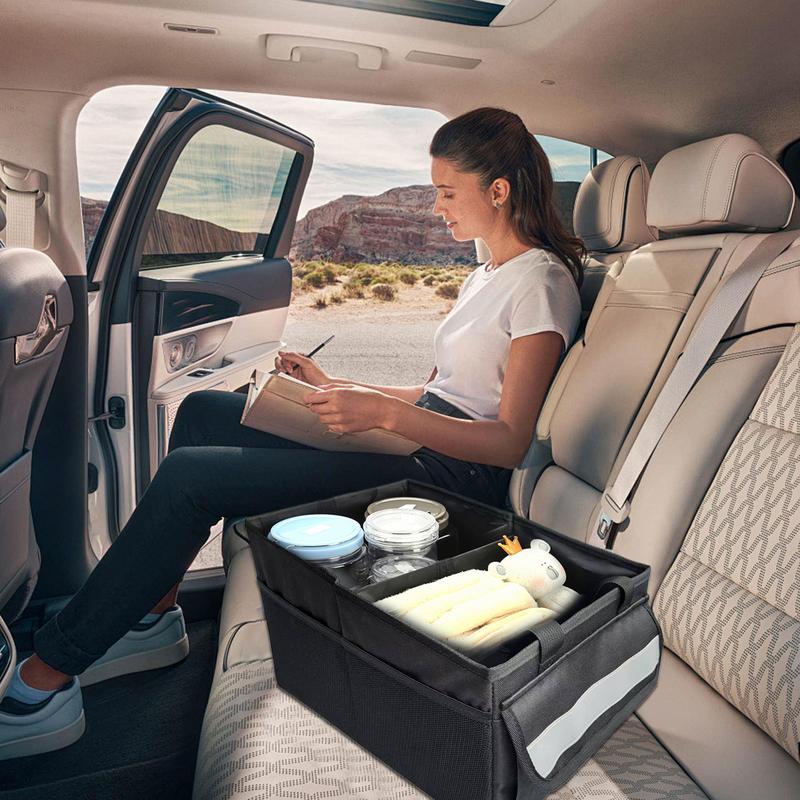 Car Trunk Organizer Waterproof Foldable Sturdy Car Organization Dust-Proof Multi-Compartment Automotive Accessories Trunk