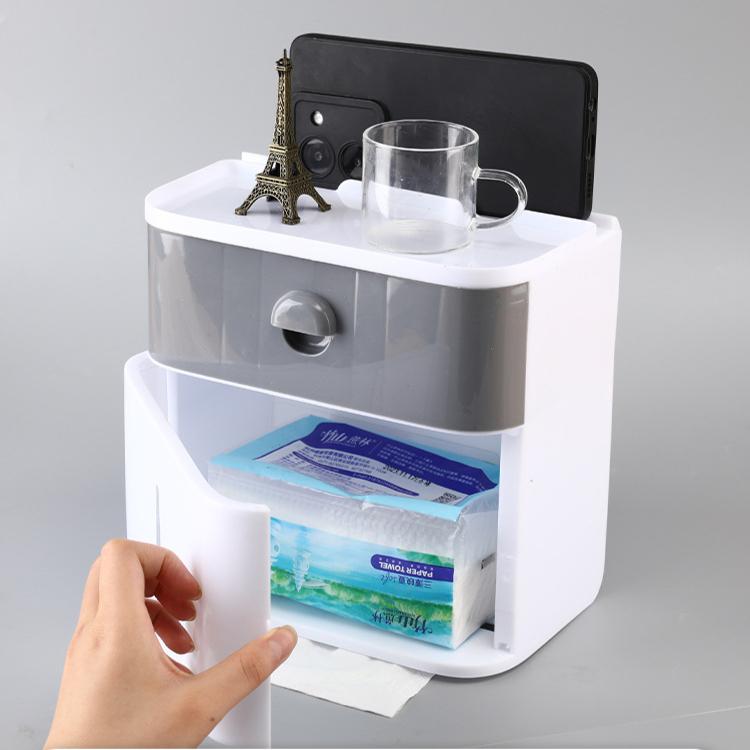 Коробки для туалетных салфеток Водонепроницаемая туалетная бумага Полка для туалетной бумаги Туалетная настенная коробка для хранения