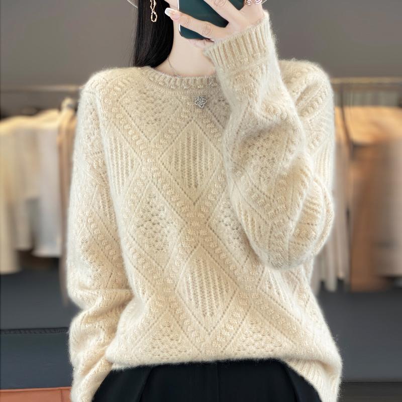 Женский свитер 100% шерсть MODERN NEW SAGA O-образный вырез трикотажный пуловер толстые зимние джемперы женские трикотажные топы