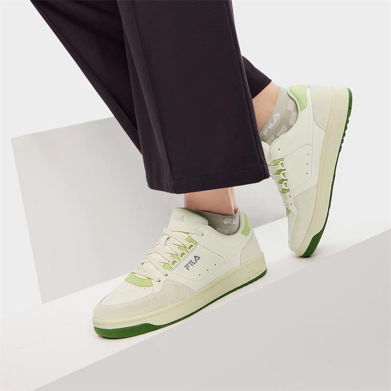 Fila Targa Универсальные Кроссовки в Свежем Студенческом Стиле Модные Прочные Низкие Кроссовки Женские кроссовки Белый Зеленый F12W432204FGL