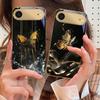 Золотая бабочка для iPhone 17 Pro Max 16 17 Pro 15 Pro 14 13 Plus 12 Mini 11 Pro Max XR 16E 17 Air Золотой стеклянный чехол для телефона