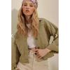 Women's Sand Beige Crop Denim Jacket