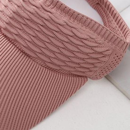 Women Summer Sun Visor Hat Adjustable Empty Top Baseball Cap Elastic Knitted Sports Hat for Tennis Golf Running