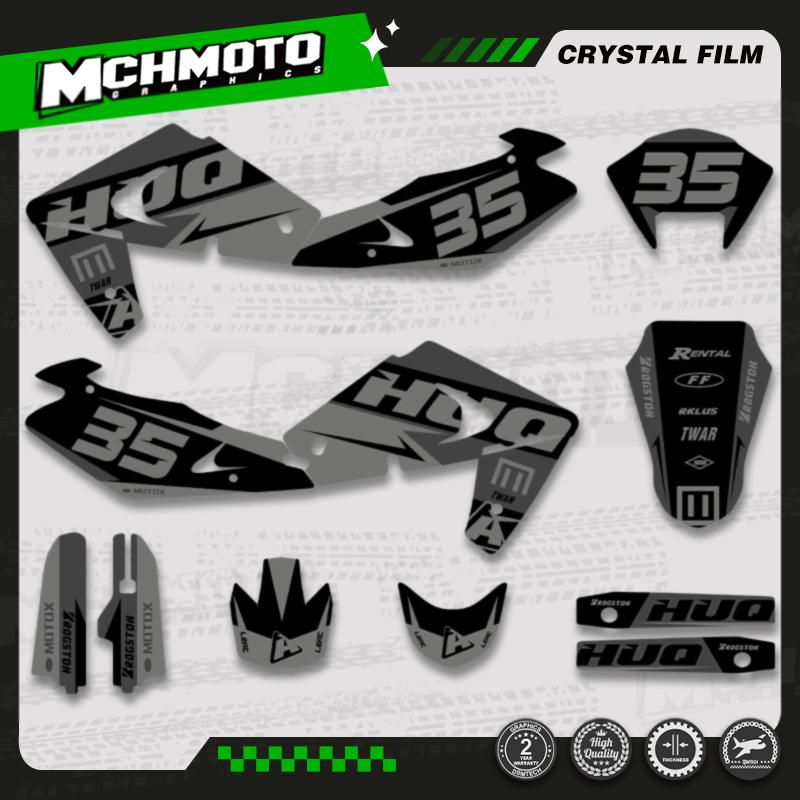 MCHMFG Graphics Decal Stickers Kit For Husqvarna TE 250 2001 2002 2003 2004 SM 450 2002 2003 2004 Number Name Background