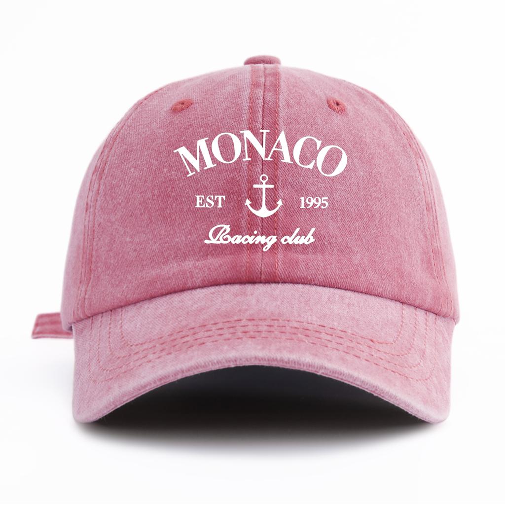 1 шт. Стильная washed бейсболка MONACO для взрослых, минималистичный ретро-стиль, повседневная, мягкая, регулируемая, кепка папы, идеальна в качестве подарка