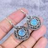 Голубой Халцедон Драгоценный Камень Ручной Работы Ювелирное Изделие из Серебра 925 Пробы Серьга 2.05" M-2696
