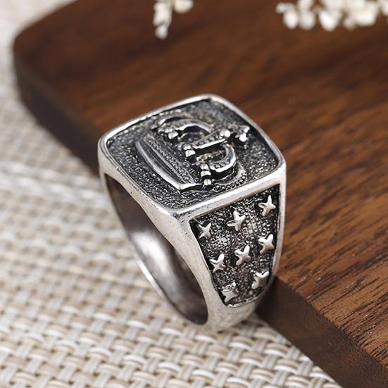 Ретро Корона посеребренный сплав мужской декор на безымянный палец вечерние бар ювелирные изделия подарок