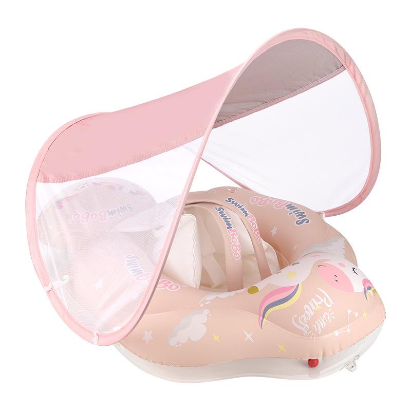 Детский поплавок для плавания с навесом, всплеск, игра, надувной поплавок для бассейна, кольцо, игрушка для девочек, баскетбольное ведро, кольцо для плавания с розовым пони