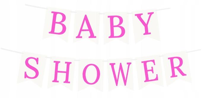 Baner Baby Shower, Różowy, 1Kpl.
