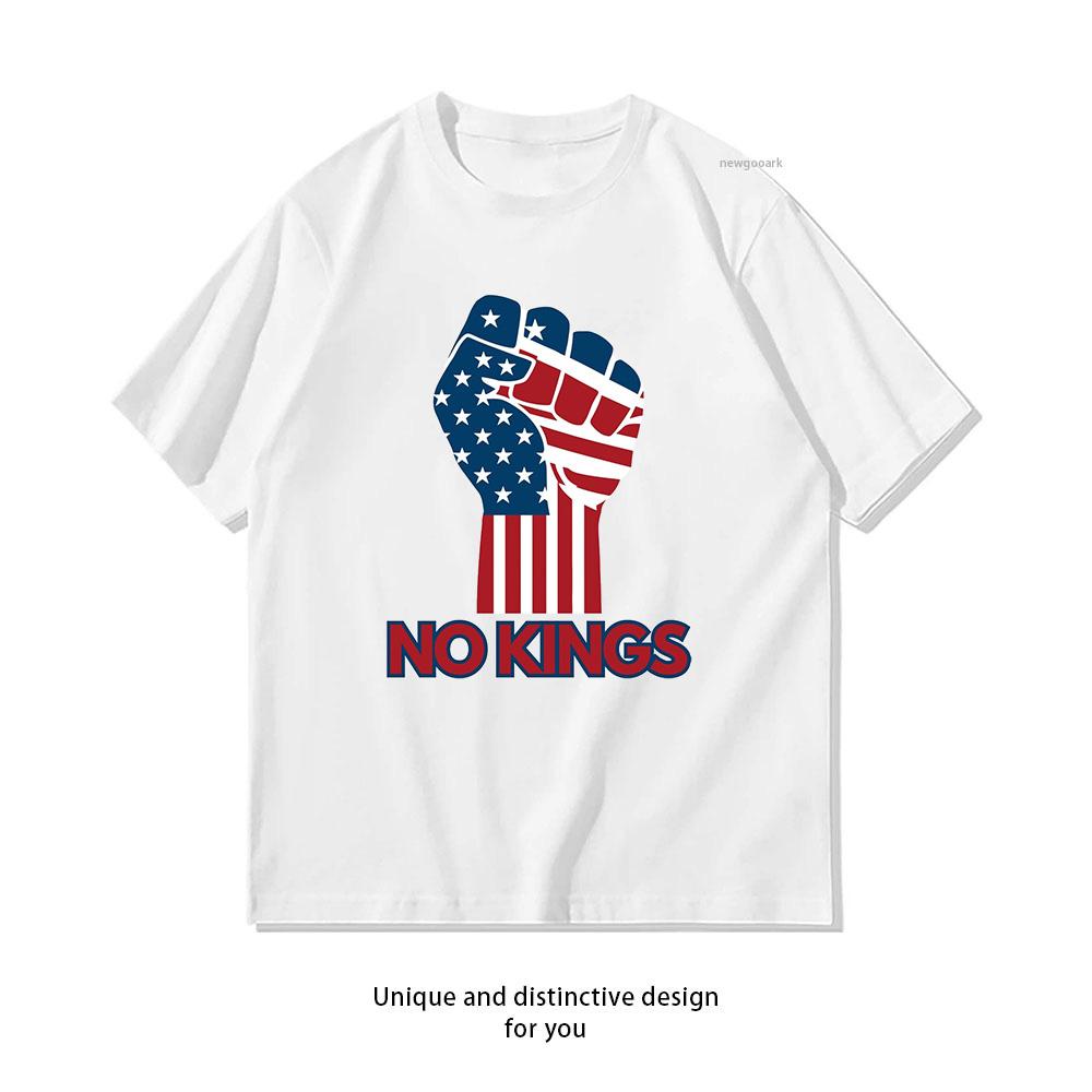 No Kings Shirt Woman Man Summer Casual Fashion Graphic T Shirts Oneck Adult Tops Tee Trending Streetwear Couple Gift