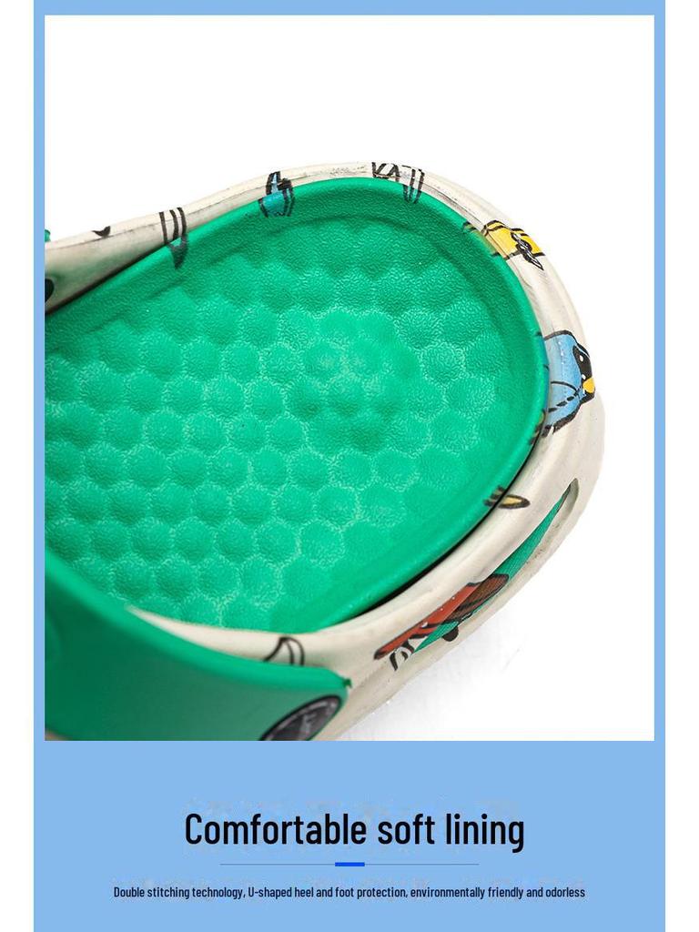 Летние сандалии для мальчиков с нескользящей мягкой подошвой и рисунком в виде мультфильмов: Детские тапочки для улицы с двумя петлями