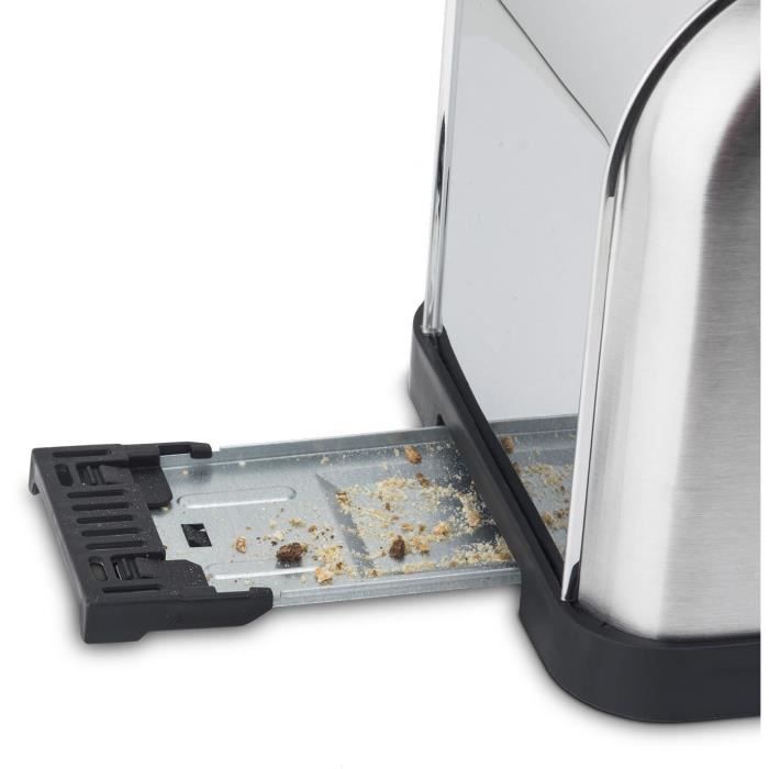 Grille-pain H.KOENIG TOAS28 - 2 fentes - 3 fonctions - Thermostat réglable 7 niveaux - Acier inoxydable - Gris