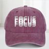 The FOCUS baseball cap is adjustable breathablehand-washedsuitable for both Unisex and WomenIt is breathable and adjustable