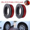 2Pcs 50mm Car Wheel Panel Cover Strip Fender Flares Guard Lip Trim Black Rubber
