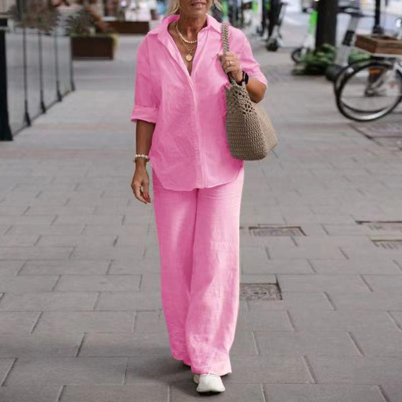 Spring Suit For Women's Tracksuit Long Sleeve Shirt Loose Pants Set Female Casual Elegant Ladies 2 Piece Sets