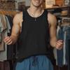 Мужские топы без рукавов с круглым вырезом и бахромой по низу, повседневные, свободного кроя