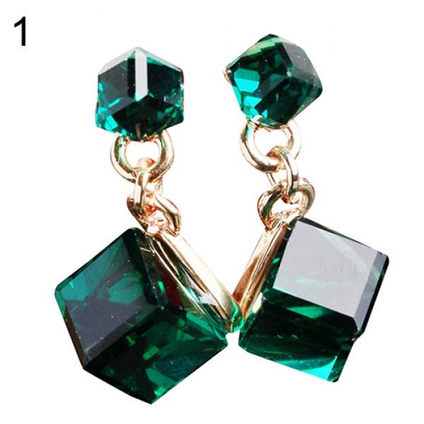 Женские серьги-гвоздики в корейском стиле квадратной формы с кубической подвеской, ювелирные изделия