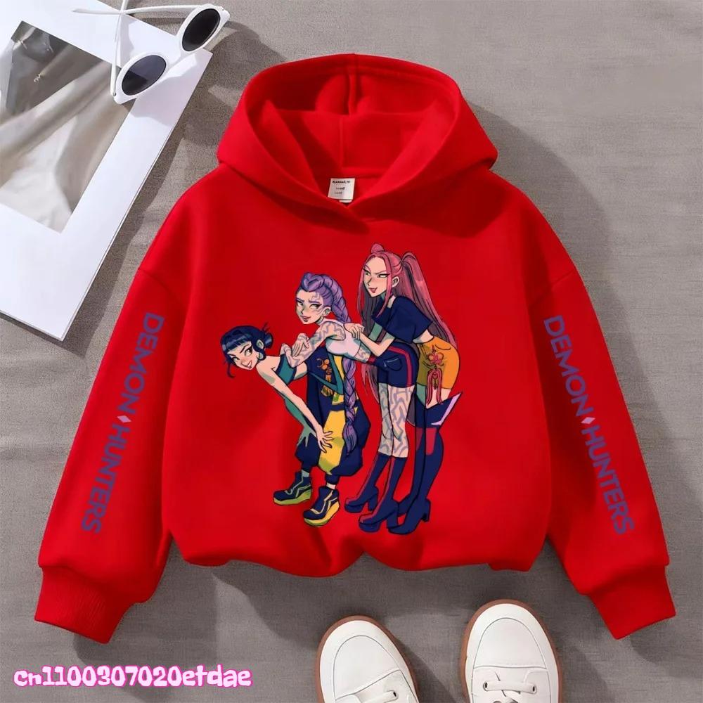Худи Y2K K-Pop Demon Hunters для подростков, девочек и мальчиков, худи Rumi K-Pop Demon Hunters, осенняя повседневная одежда с длинным рукавом, детская одежда