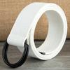 Double Ring Buckle Canvas Belt Men's and Women's BlackDType Buckle Cloth Fabric Belt Semicircular Ring Lengthened Canvas Pant