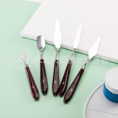 Набор мастихинов для масляной живописи, 5-штучный скребок из нержавеющей стали для гуаши и пигментов.