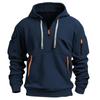 Men's Sweatshirt Hoodie Zipper Arm Pocket Cardigan Men's Sports Large Size Casual Hoodie