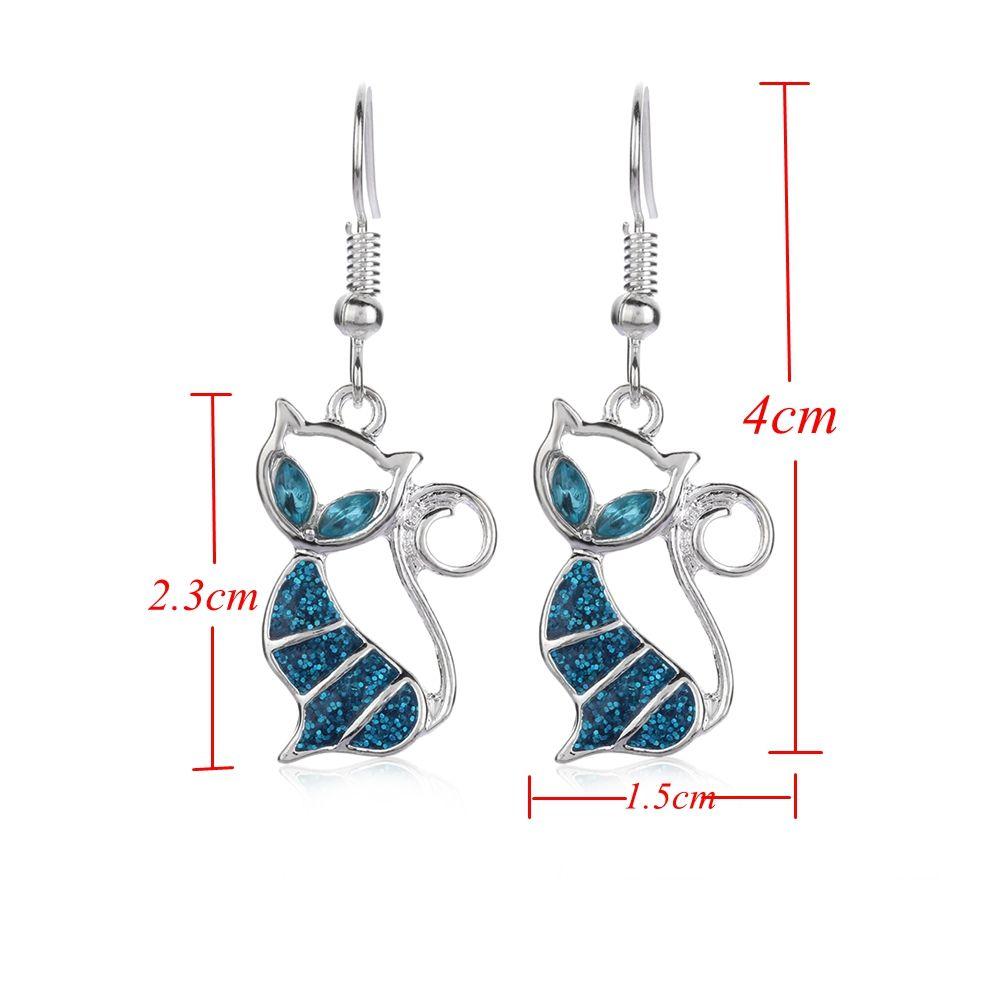 1Pair Trendy Women Elegant Gift Opal Cat Earrings Jewelry Hook Ear Stud Drop Dangle