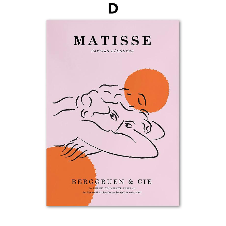 Абстрактная розовая карта музея Матисса, цветочный рынок, настенная живопись на холсте, скандинавские постеры и принты, декоративные фрески для гостиной