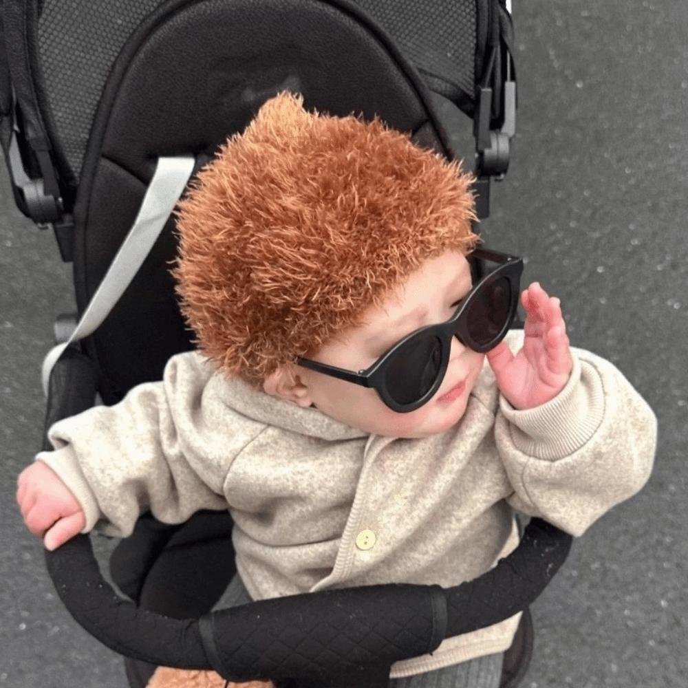 Cute Durian Baby Wig Hat Thick Halloween Toddler Beanies Novelty Winter Baby Knitted Hat Cosplay