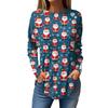 Women's Loose Round Neck Christmas Printed Long Sleeved T Shirt Top Pullover Long Sleeved Sweatshirt
