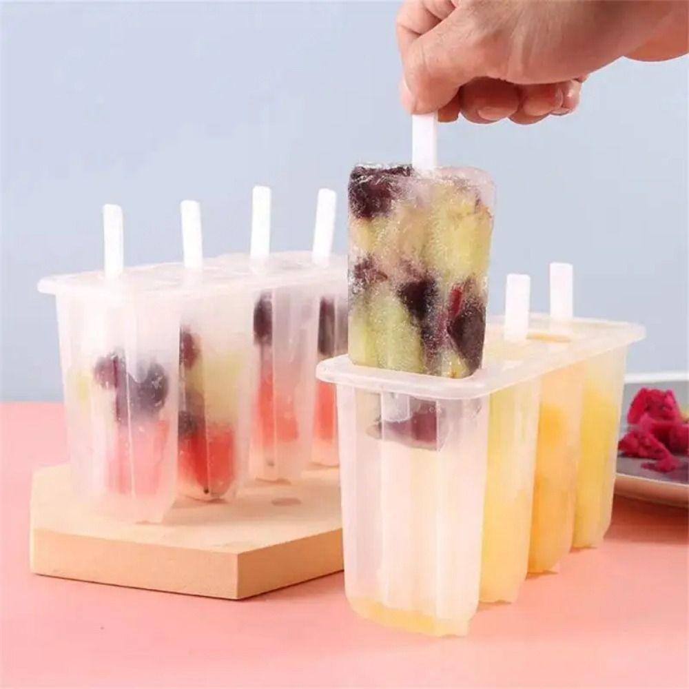 DIY Mould Ice Cream Molds 4 Popsicle Molds Set Ice Maker Summer Popsicle Mold