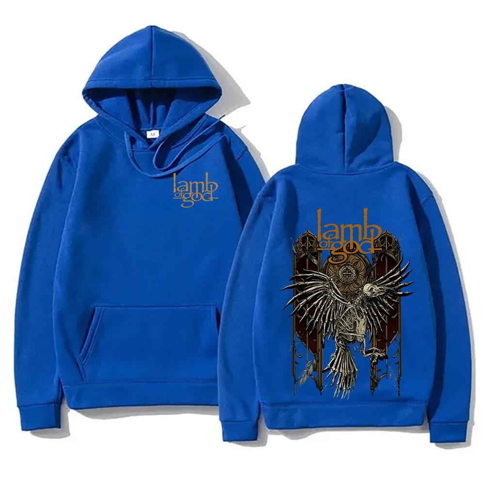 Футболка с капюшоном Lamb of God Heavy Mental Band Мужская ретро-одежда Обложки альбомов Lamb of God Графические толстовки Пуловер Harajuku
