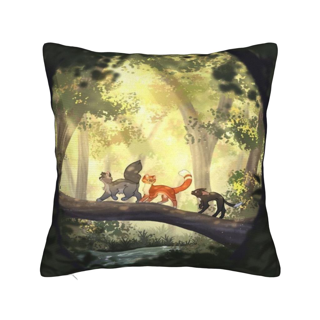Pillow Case W-Warrior Cats Comfy Pillow Cover For Living Room Bed Chair Retro Trendy Pillowcases