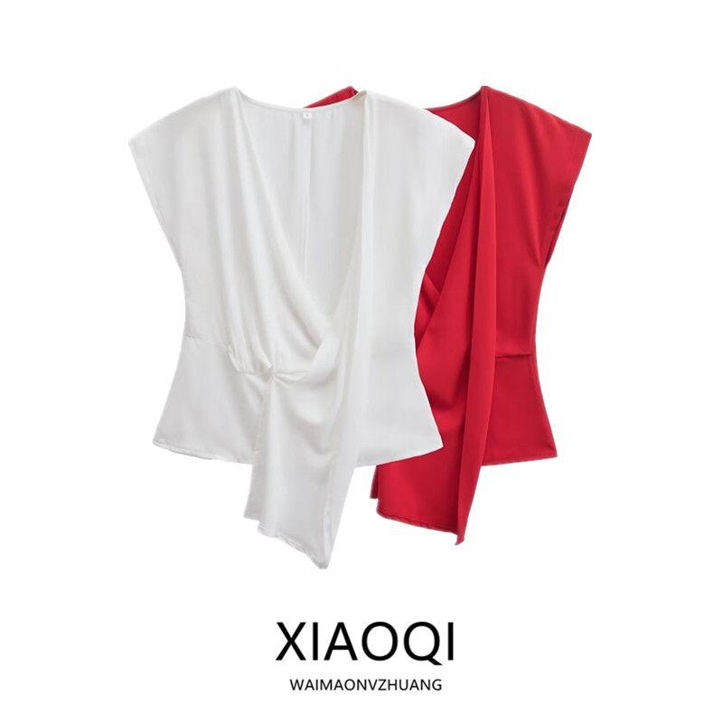 Fashion Style 2024 New Fall Women's Clothing Stylish Minimalist Easiest for Match Round Neck Sleeveless Tops 3055572