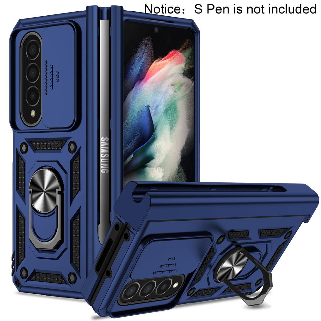 С гнездом для ручки для Samsung Galaxy Z Fold 6 5 Чехол Hinge Armor Противоударный Магнитный Складной Автомобильный Держатель Защитный Чехол для Камеры