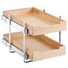 2Tier Pull Out Cabinet Organizer Soft Close Slideout Wood Drawer 14"W x 21"D